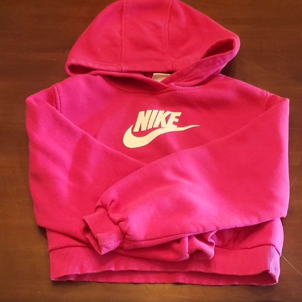 Girls Nike Kids Pink Crop Hoodie